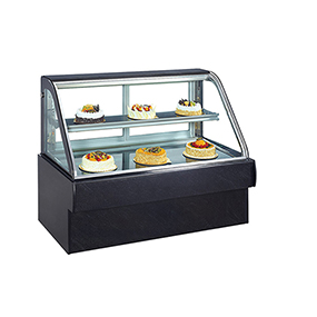stainless steel glass cake display showcase for bakery and desserts